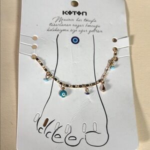 Accessorize Gold and Blue Bracelet with Delicate Charms